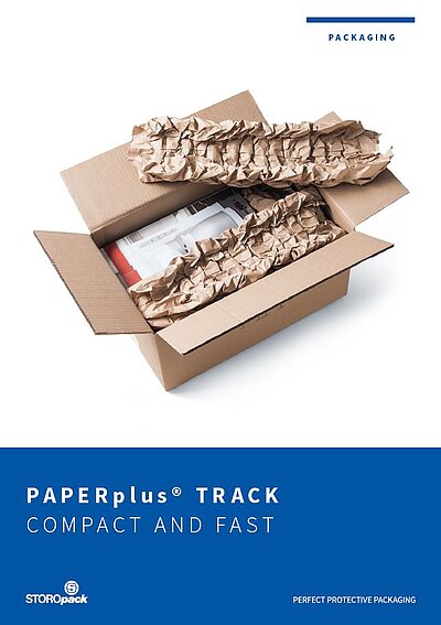Auf dem Thumbnail ist eine Verpackungsstation mit einer Papierpolstermaschine abgebildet. 