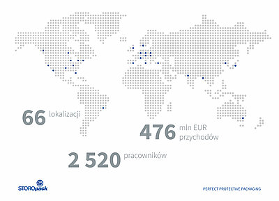 Weltkarte mit Zahlen zum Geschäftsjahr 2018